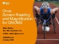 Orca screen reading and magnification for gnome