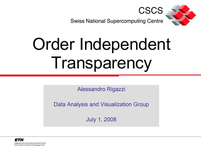Order Independent Transparency