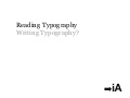 Reading Typography—Writing Typography