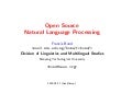 Open Source Natural Language Processing - Francis Bond