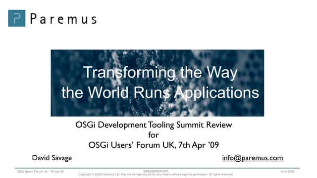 OSGi Users' Forum UK