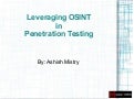 Osint ashish mistry