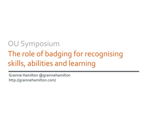 The role of badging for recognising...