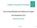 Overcoming Difficulties with Waiting List Targets