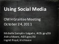 Social Media and Public Health - Presentation at Office of Women's Health Grantee Meeting