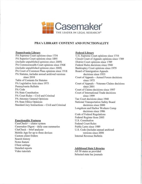 Pa Casemaker Handout