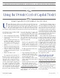 Using the Private Cost of Capital Model