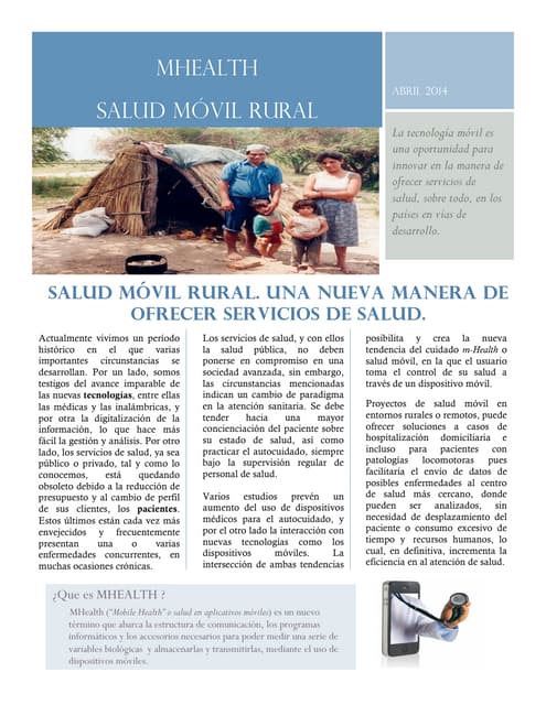 mHealth - Salud Móvil Rural Una nue...