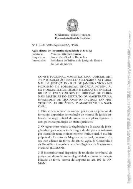 Parecer do PROCURADOR GERAL da REPÚ...