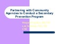 Partnering With Community Agencies To Conduct A Secondary