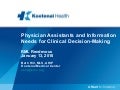 RML Rendezvous - Physician Assistants & Information Needs for Clinical Decision Making