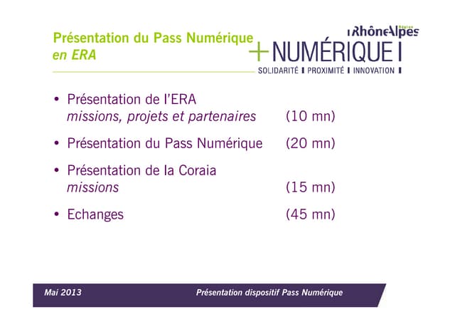 Pass Numérique - Présentation (juin 2013)