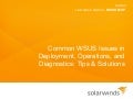 Common WSUS Issues in Deployment Operations and Diagnostics