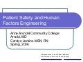 Patient Safety And Human Factors Engineering Spring2006