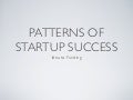 Patterns Of Startup Success