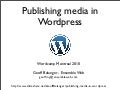 Publishing Media in Wordpress