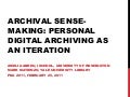 Archival Sensemaking: Personal Digital Archiving as an Iteration