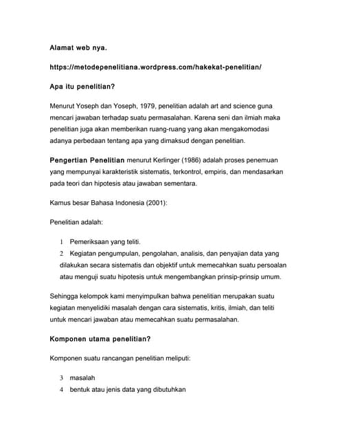 Pengertian dan urgensi penelitian