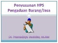 Penyusunan HPS Pengadaan Barang