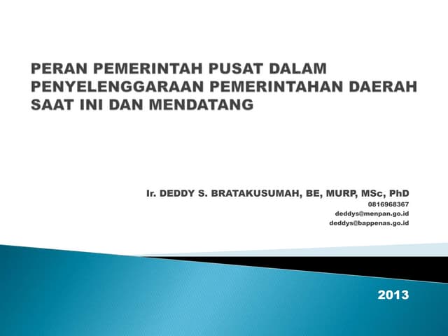 PERAN PEMERINTAH PUSAT DALAM PENYEL...