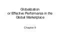 Performance In Global Marketplace Chapt 9