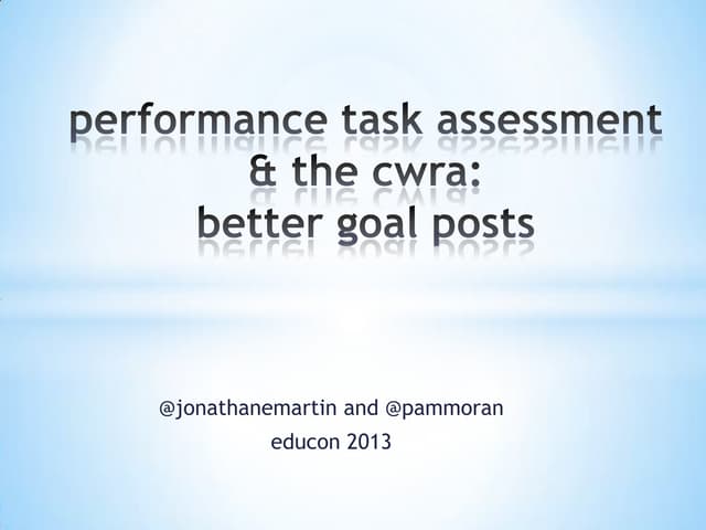 Performance  task assessment educon conversation