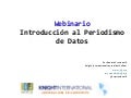 Webinario sobre Periodismo de Datos