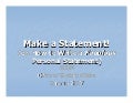 Personal Statement Workshop 2008