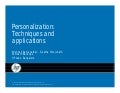 Personalization Tutorial at ACM Compute 2008