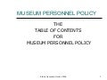 Museum Personnel Policy