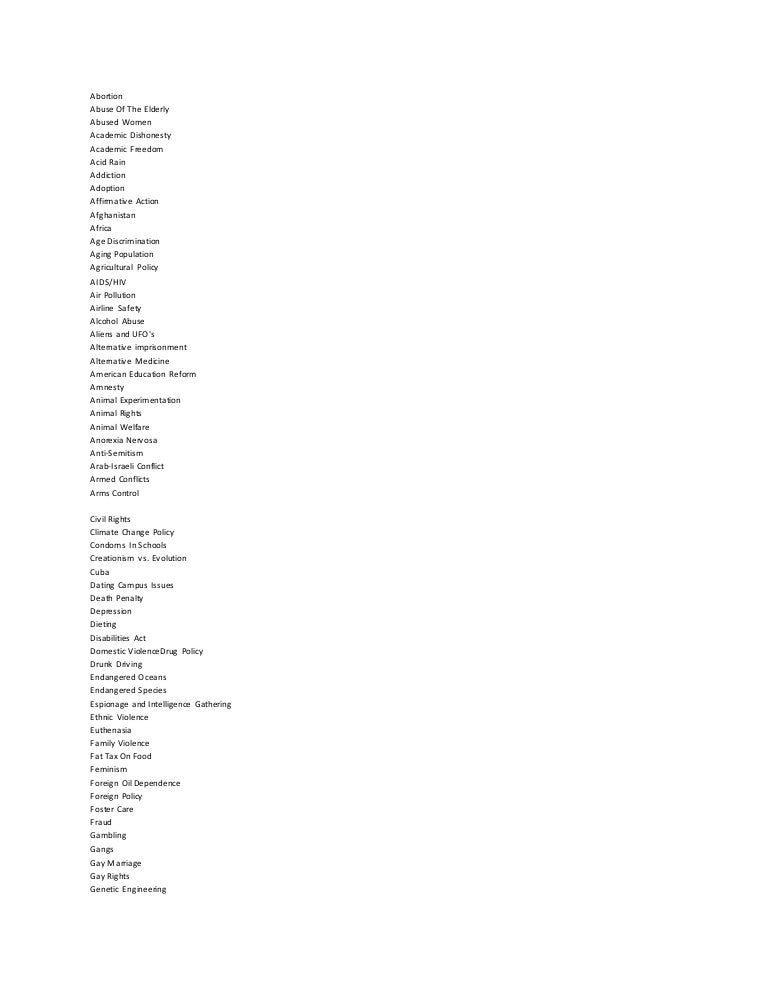 Controversial persuasive speech topics