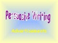 Persuasive writing adverts