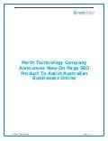 Perth Technology Company Announces New On Page SEO Product To Assist Australian Businesses Online