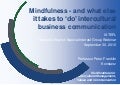 Mindfulness - and what else it takes to ‘do’ intercultural business communication