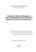 Geração de Valor nas Empresas a partir da Implantação de um Sistema de Gestão de Segurança da Informação