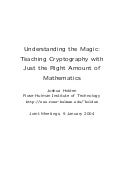 Understanding the Magic: Teaching Cryptography with Just the Right Amount of Mathematics