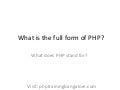 php full form