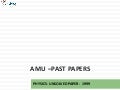 AMU - Physics  - 1999