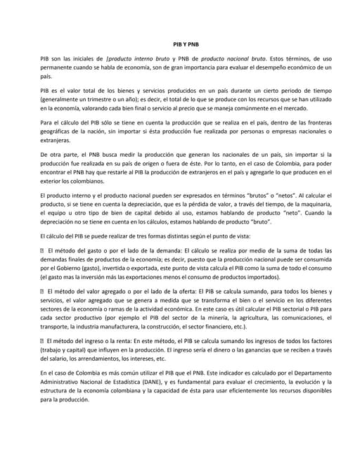 PIB Y PNB -MACROECONOMÍA