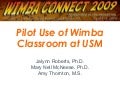 A Research Study on the Use of Wimba Classroom
