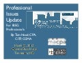 MACPA Spring 2012 Professional Issues Update for Biz/Industry CPAs