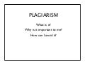 Plagiarism lecture