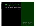 Plan your web site like you plan your parties