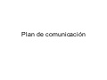 Plan de comunicación esquema