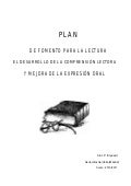 Plan de Fomento de la lectura y desarrollo de la comprensión lectora.