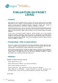 Document préparatoire à l&rsquo;évaluation du projet Livrel à la Bibliothèque universitaire d&rsquo;Angers