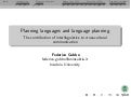 Planning languages and language planning