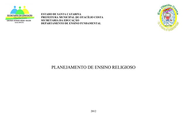 Plano proposta ensino religioso