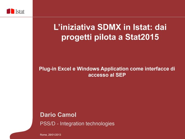 D. Camol - Plug-in Excel e Windows Application come interfacce di accesso al SEP  