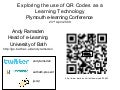 QR codes as a learning technology